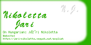 nikoletta jari business card